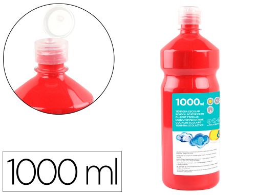Guache escolar liderpapel 1000 ml vermelho , Liderpapel , 59217 , 8423473592179